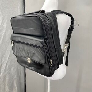 Leed's Mazda Black Faux Leather Laptop Backpack Bag Business Travel Corporate